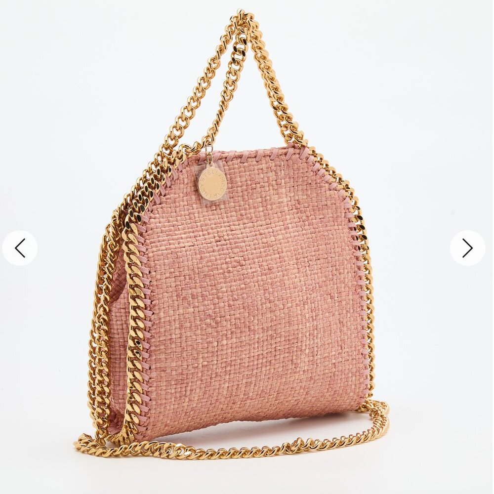 Stella McCartney Pink Woven Raffia Falabella Tote